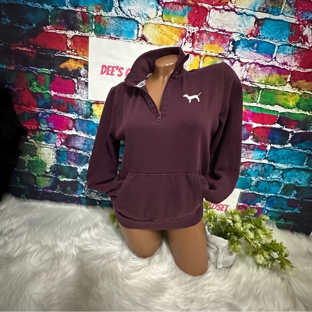 PINK VS QUARTER ZIPPER PULLOVER